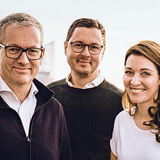 v.l.: Frank Thomsen, Florian Gless und Anna-Beeke Gretemeier – Publisher und Chefredakteure des stern